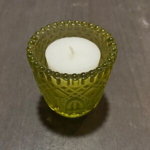 Green Glass Votive Candle Holder